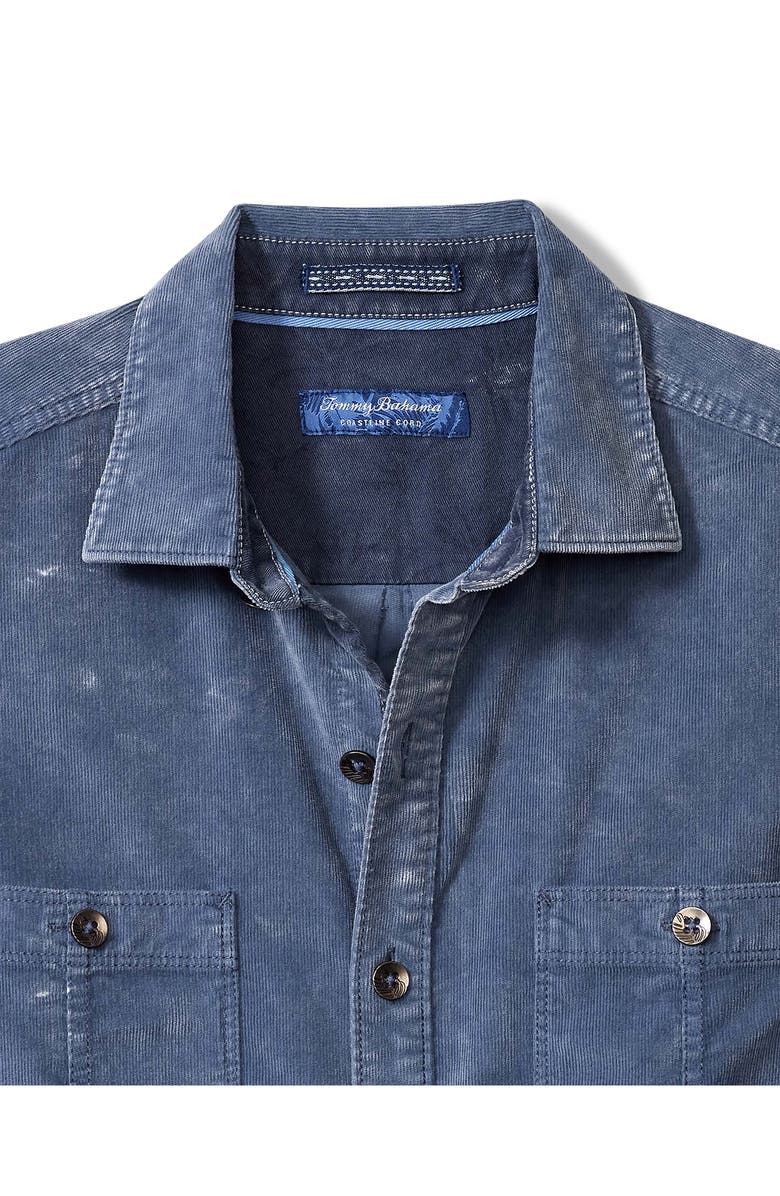Tommy Bahama Coastline Sun Fade Stretch Cotton Corduroy Button-Up Shirt, Alternate, color, Bering Blue
