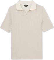 Reiss Hall Stripe Johnny Collar Polo