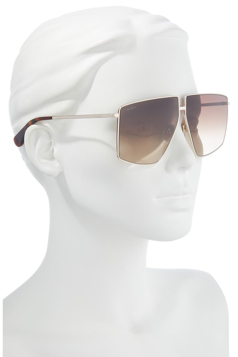 64mm Gradient Oversize Geometric Sunglasses, Alternate, color, GLD/ HAV/ BRN