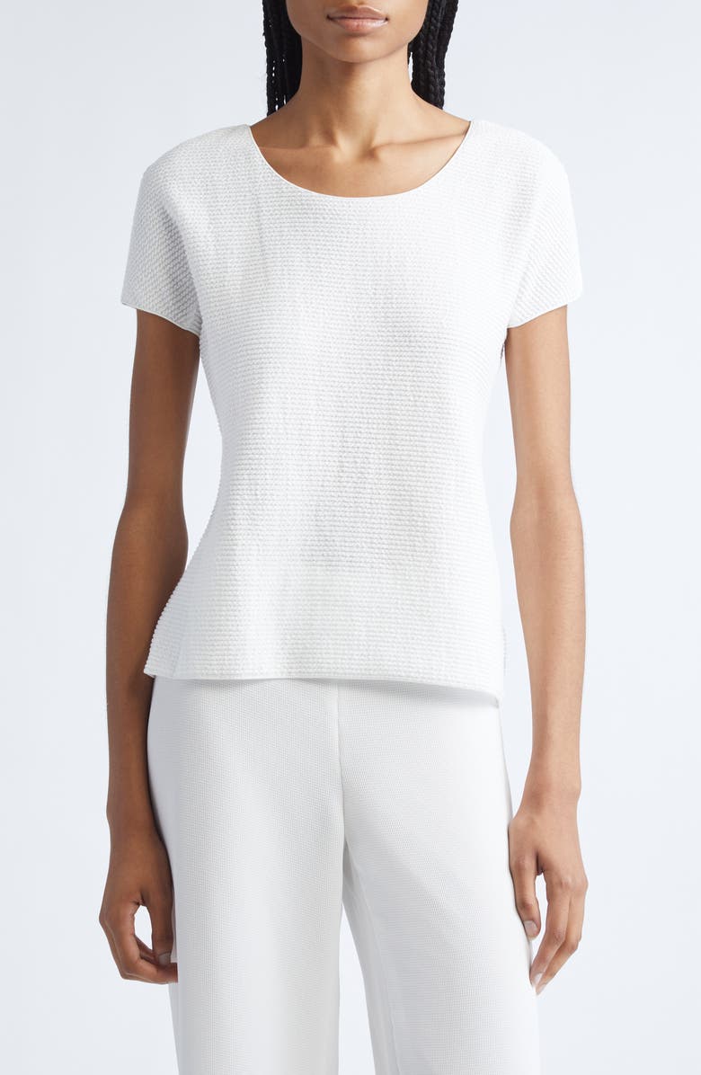 Emporio Armani Ribbed Jersey T-shirt, Main, color, Solid White