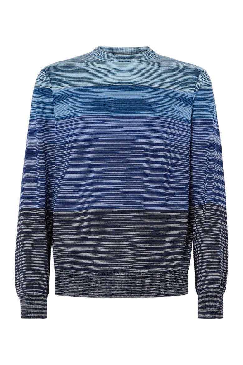 Crew Neck Sweater In Pure Flame Wool, Alternate, color, Blue