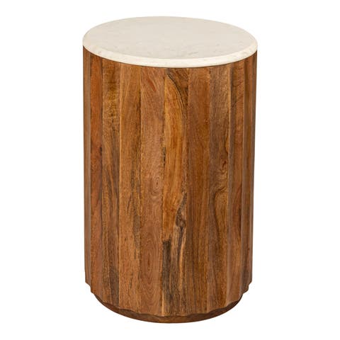 Round Fluted End Table