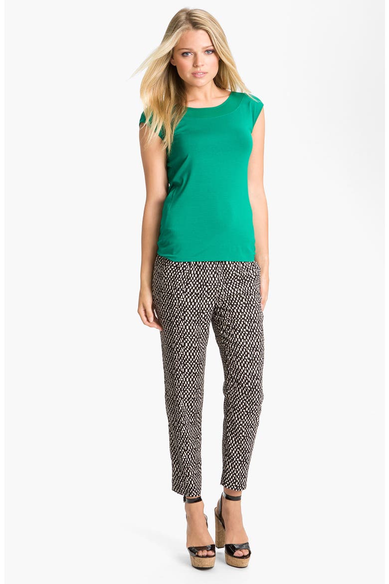 'Spaced Tiles' Pegged Pants, Alternate, color, RICH BLACK