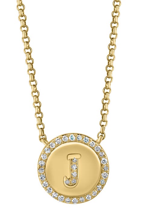 14k Gold Plated Diamond Initial Pendant Necklace