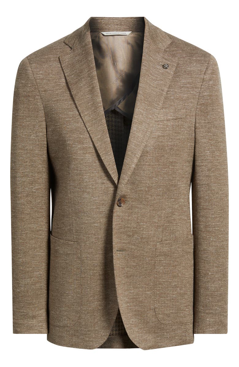 Jack Victor Hartford Tan Knit Wool & Silk Blend Mélange Sport Coat, Alternate, color, Tan