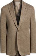 Jack Victor Hartford Tan Knit Wool & Silk Blend Mélange Sport Coat