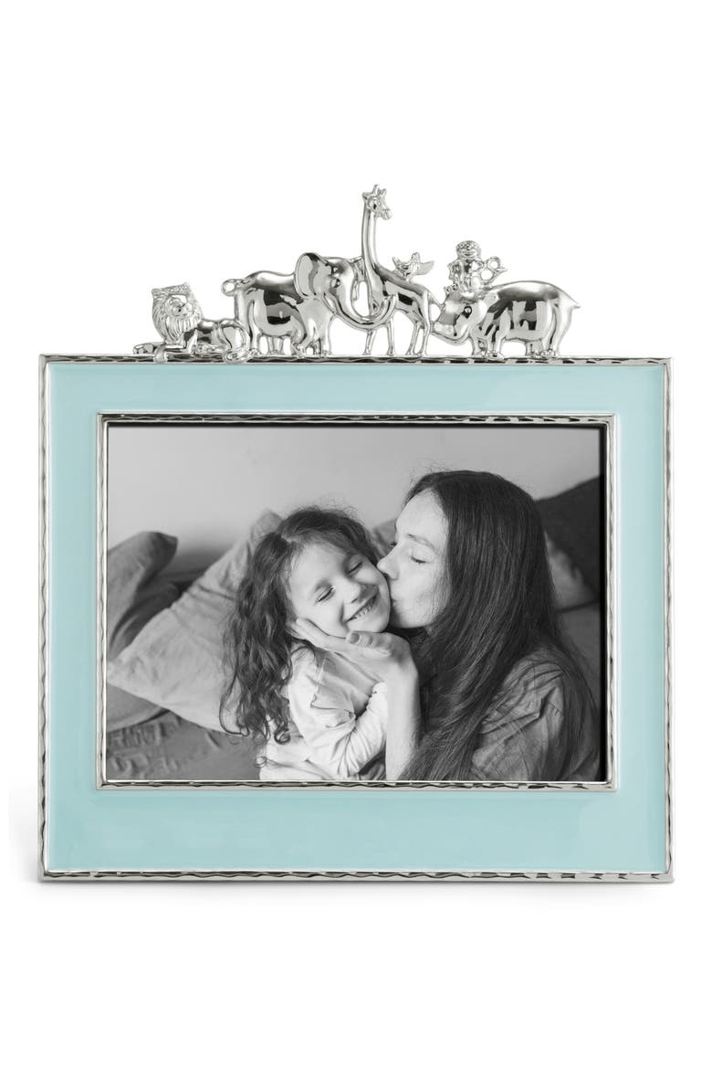 Animals 5 x 7-Inch Picture Frame, Alternate, color, AQUA/ SILVER