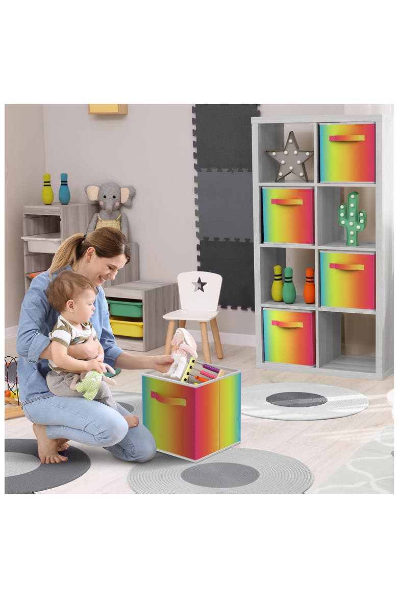 Set of 6 Foldable Storage Bins, Alternate, color, TIE DYE