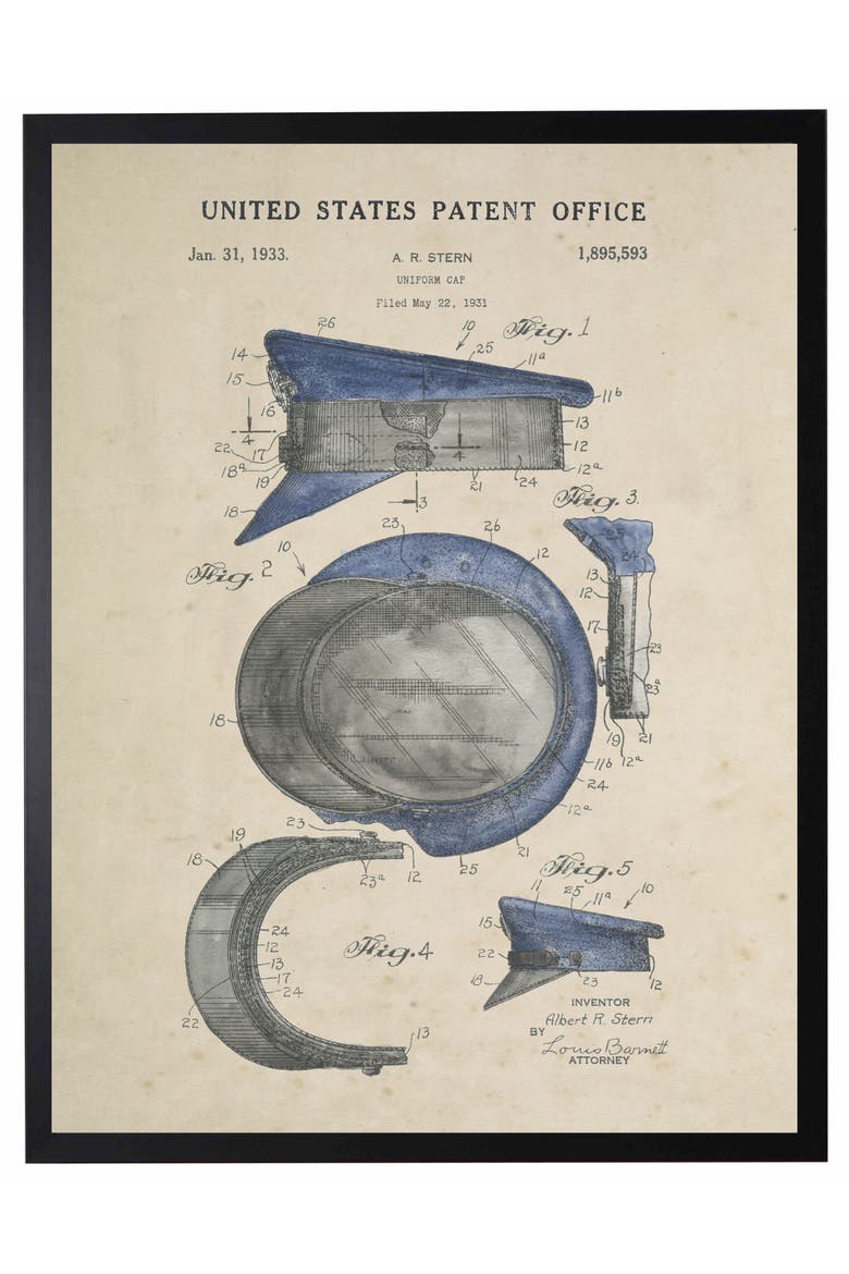 Police Cap Patent in Black Frame, Main, color, No Color