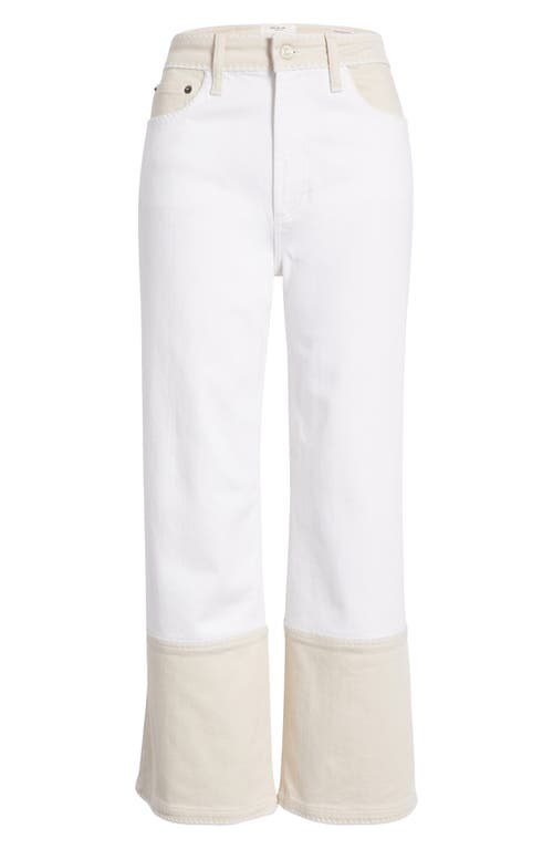 Rails Getty High Waist Crop Wide Leg Jeans In Crema Embroidered