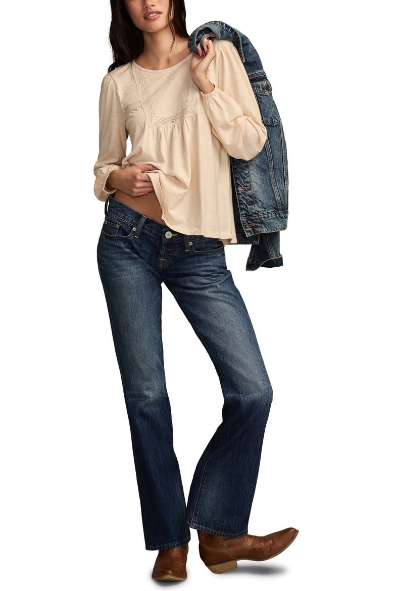 Embroidered Long Sleeve Top, Alternate, color, WHITECAP GRAY