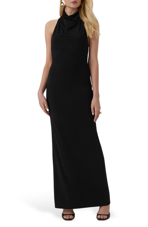 Harley Halter Cowl Neck Maxi Dress
