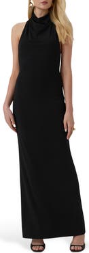 GUESS Harley Halter Cowl Neck Maxi Dress