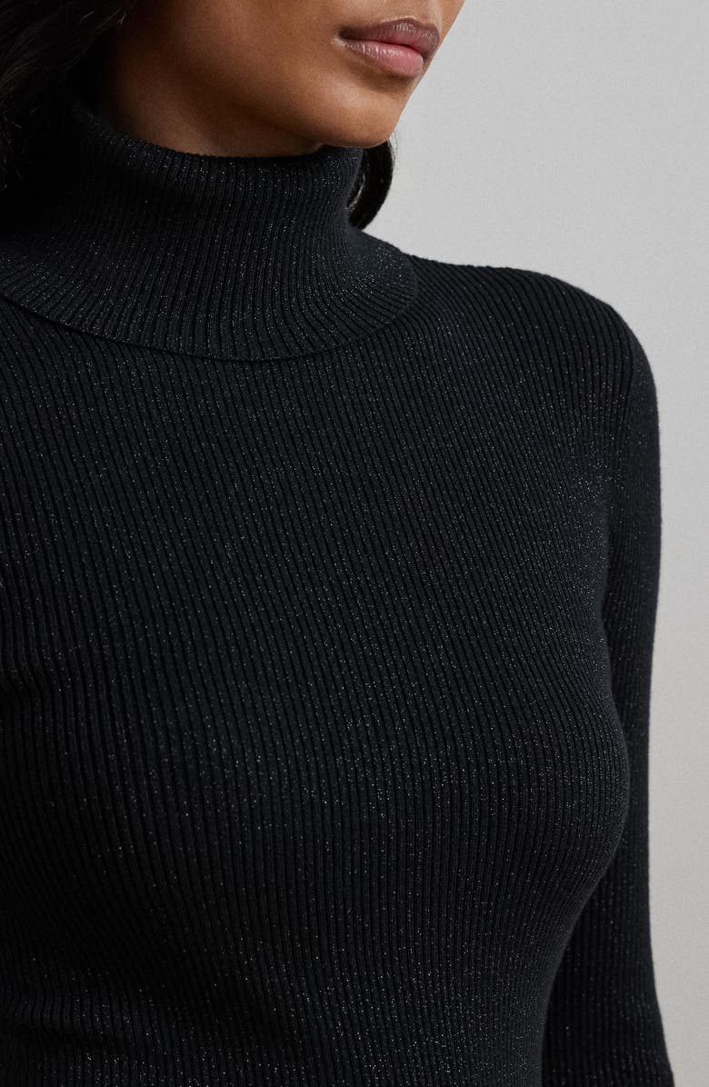 Lauren Ralph Lauren Sparkle Rib Turtleneck Sweater, Alternate, color, 