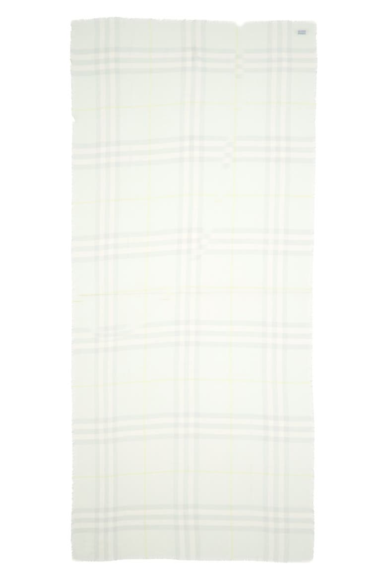 Giant Check Wool Fringe Scarf, Main, color, MINT