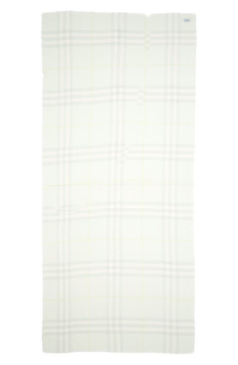 Giant Check Wool Fringe Scarf