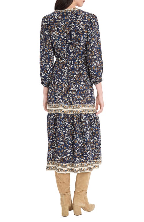 The Good Journey Long Sleeve Floral Print Shift Dress In Multi