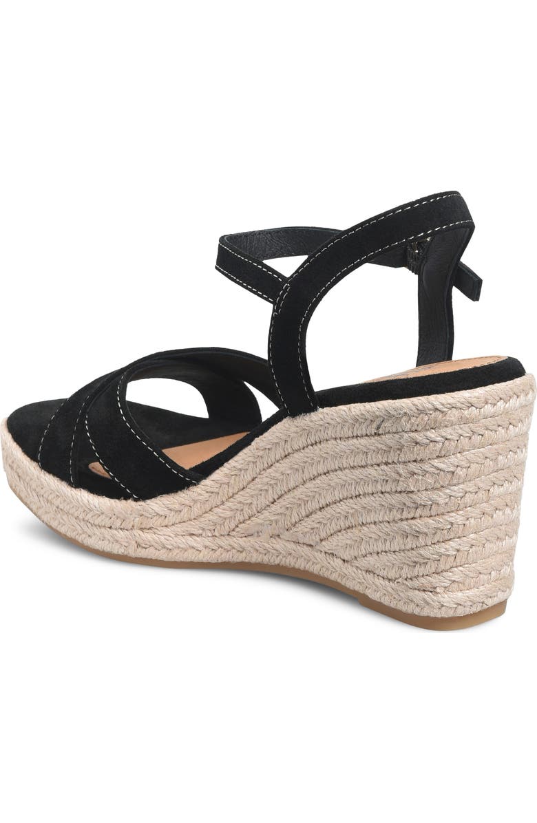 Söfft Neely Ankle Strap Platform Espadrille Sandal, Alternate, color, Black Suede