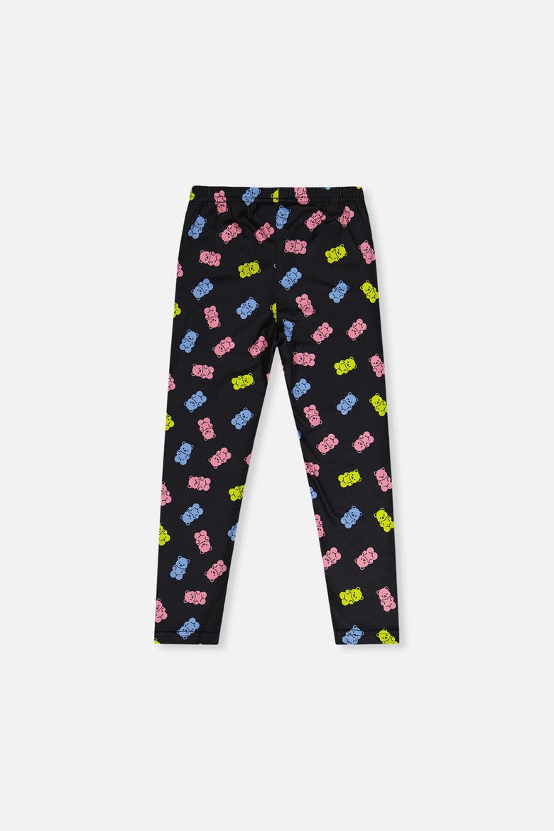Gummy Bears Elastic Waistband Leggings, Alternate, color, Black Printed Gummy Bears