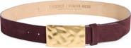 L'AGENCE Hammered Buckle Suede Belt