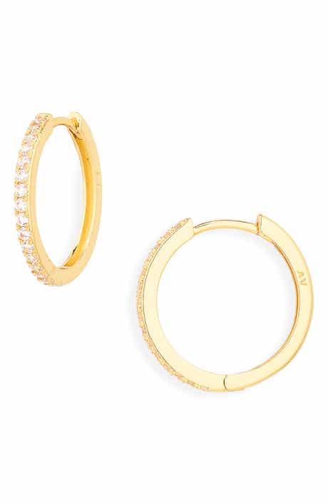 Medium Pavé Crystal Hoop Earrings