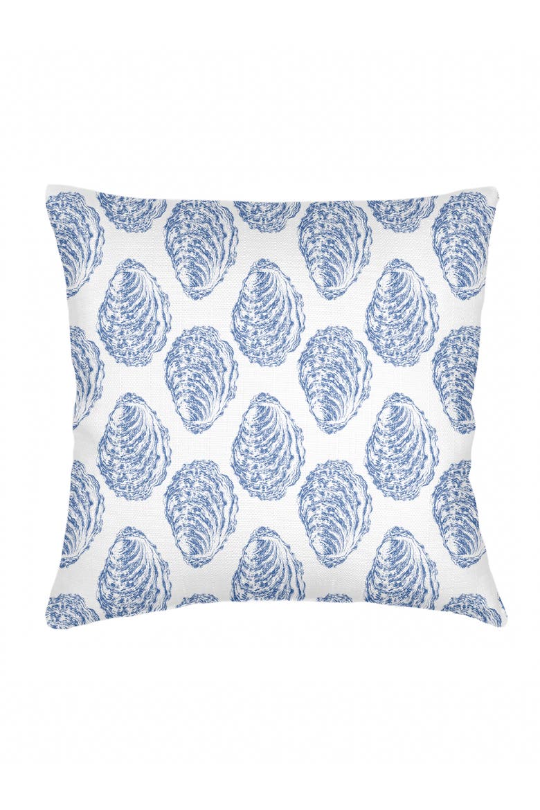 Drifted Oyster Linen Euro Pillow with Down Alternative Insert, Main, color, Navy Blue