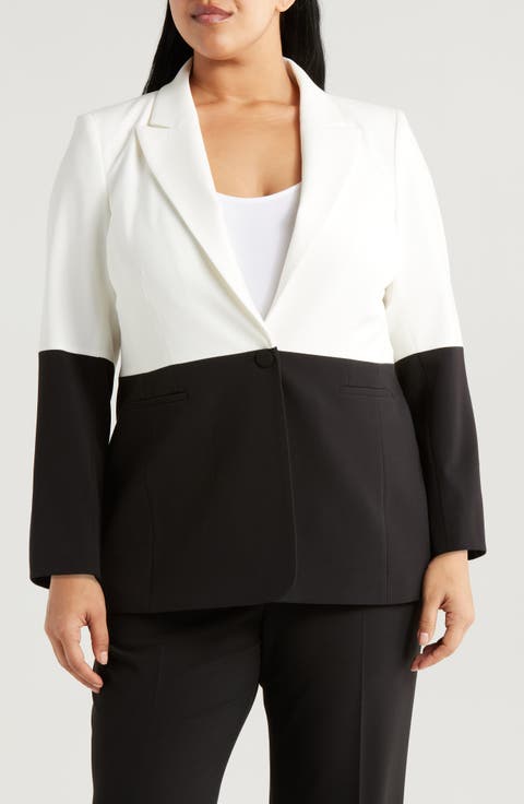 Colorblock Blazer (Plus)