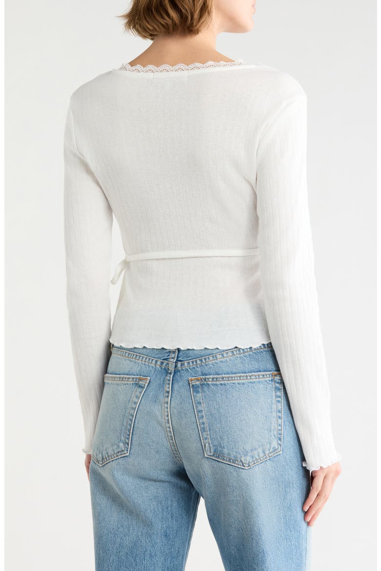 Pointelle Wrap Top, Alternate, color, IVORY