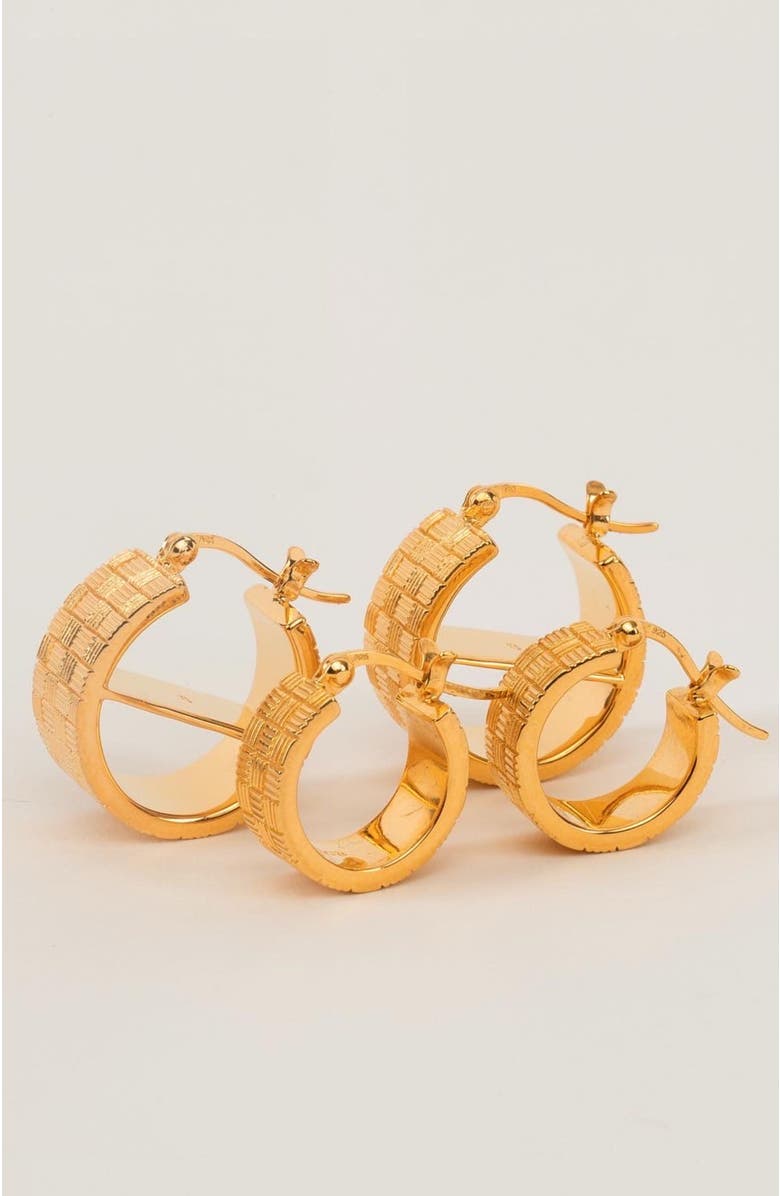 Gwen Beloti Woven Bar Hoop Earrings, Alternate, color, Gold