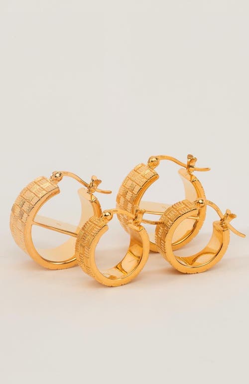 Gwen Beloti Woven Bar Hoop Earrings In Gold