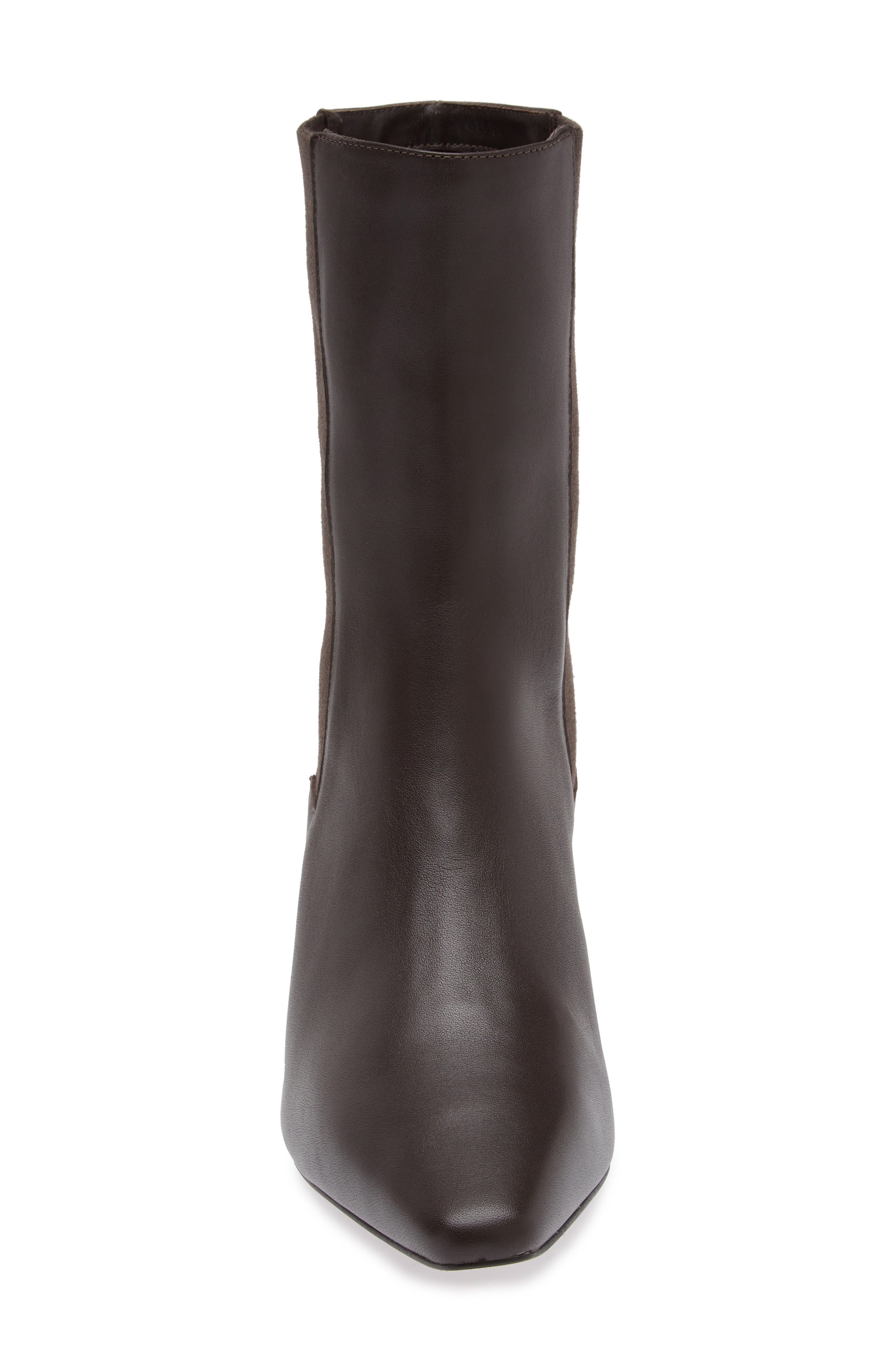 Mina Pointed Toe Chelsea Boot, Alternate, color, CHOCOLATE