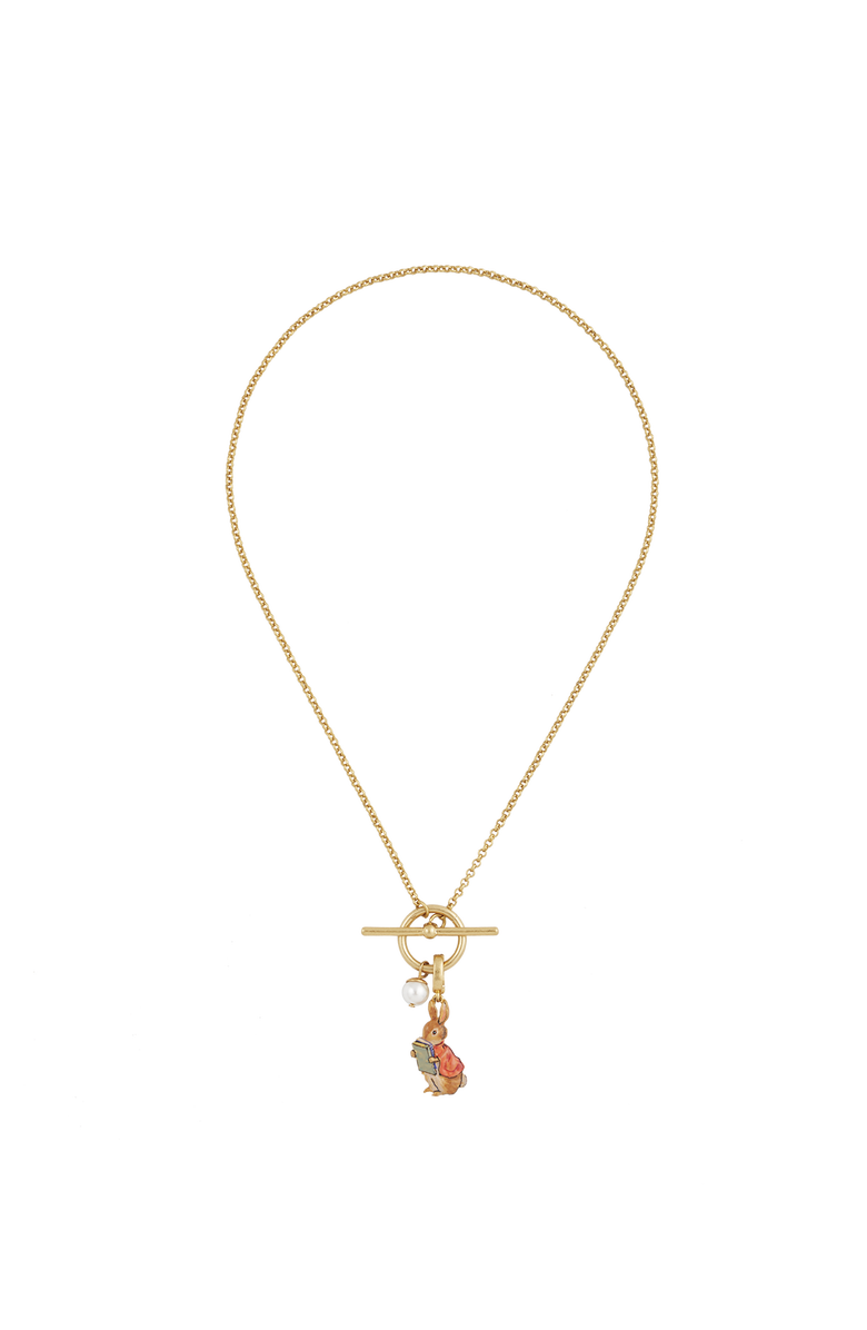Fable England x Peter Rabbit Cotton-tail Book Charm Toggle Necklace, Alternate, color, Gold