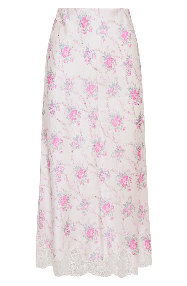 LoveShackFancy Malina Floral Lace Hem Skirt, Alternate, color,