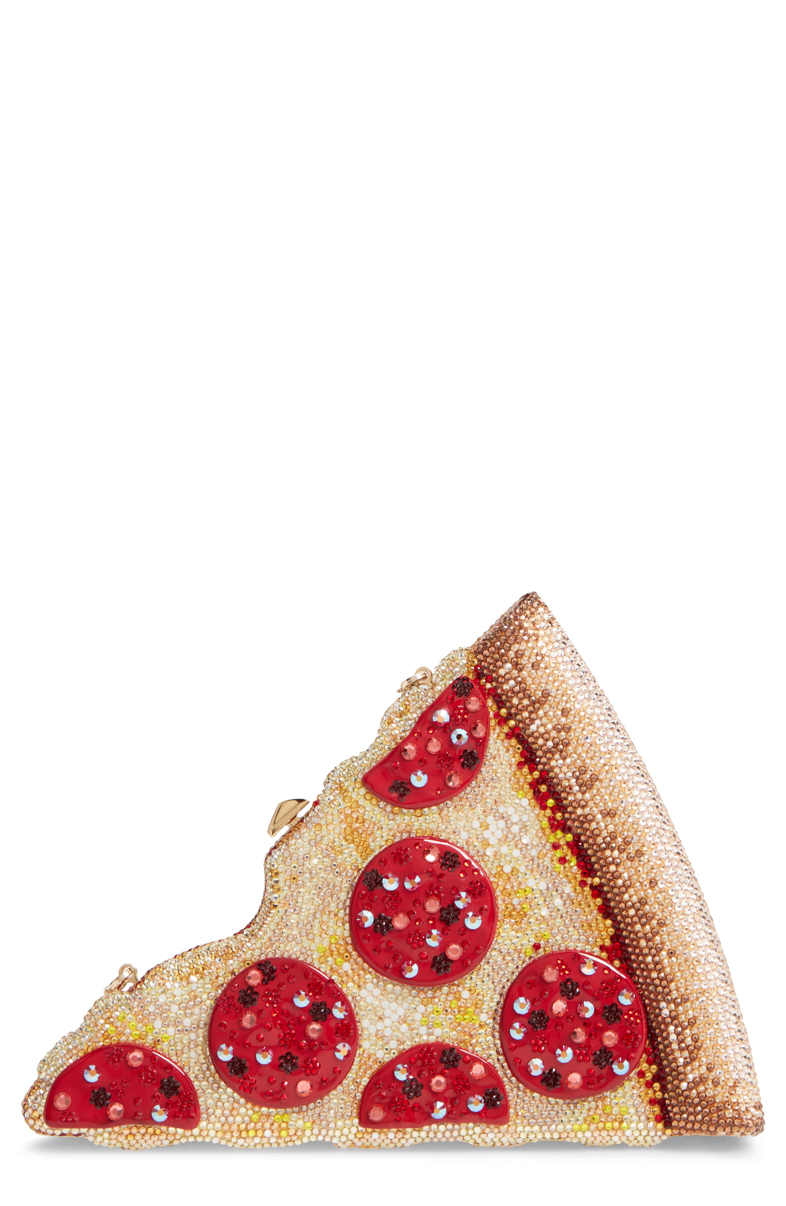JUDITH LEIBER COUTURE Judith Leiber Crystal Pizza Bag, Main, color, 