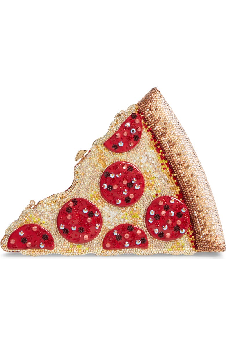 JUDITH LEIBER COUTURE Judith Leiber Crystal Pizza Bag, Main, color,