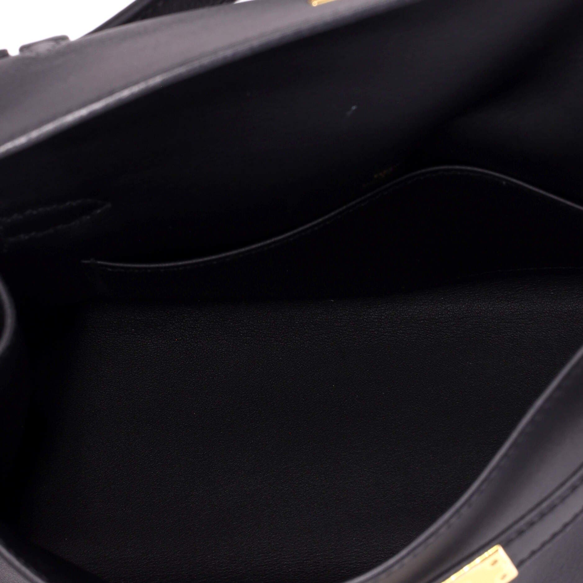 Pre-Owned Hermes Kelly Pochette Swift, Alternate, color, Noir