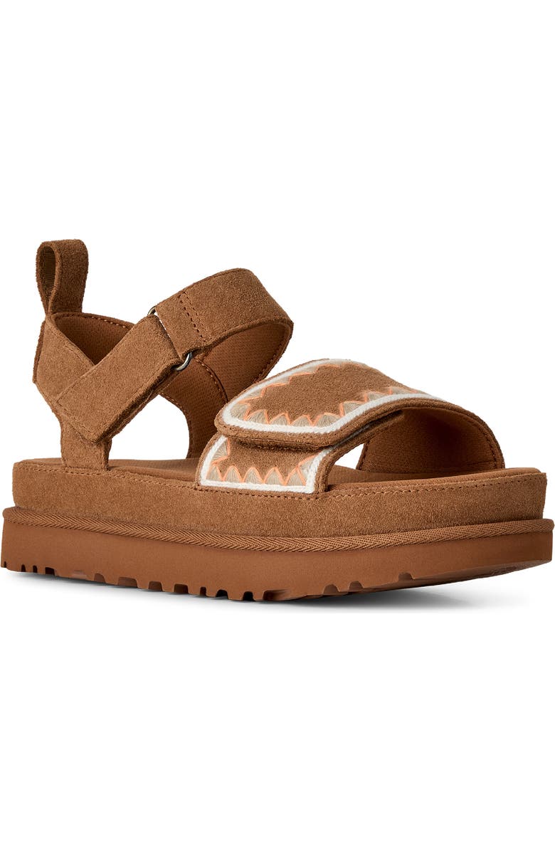 UGG<sup>®</sup> Goldenstar Artistich Sandal, Main, color, Chestnut
