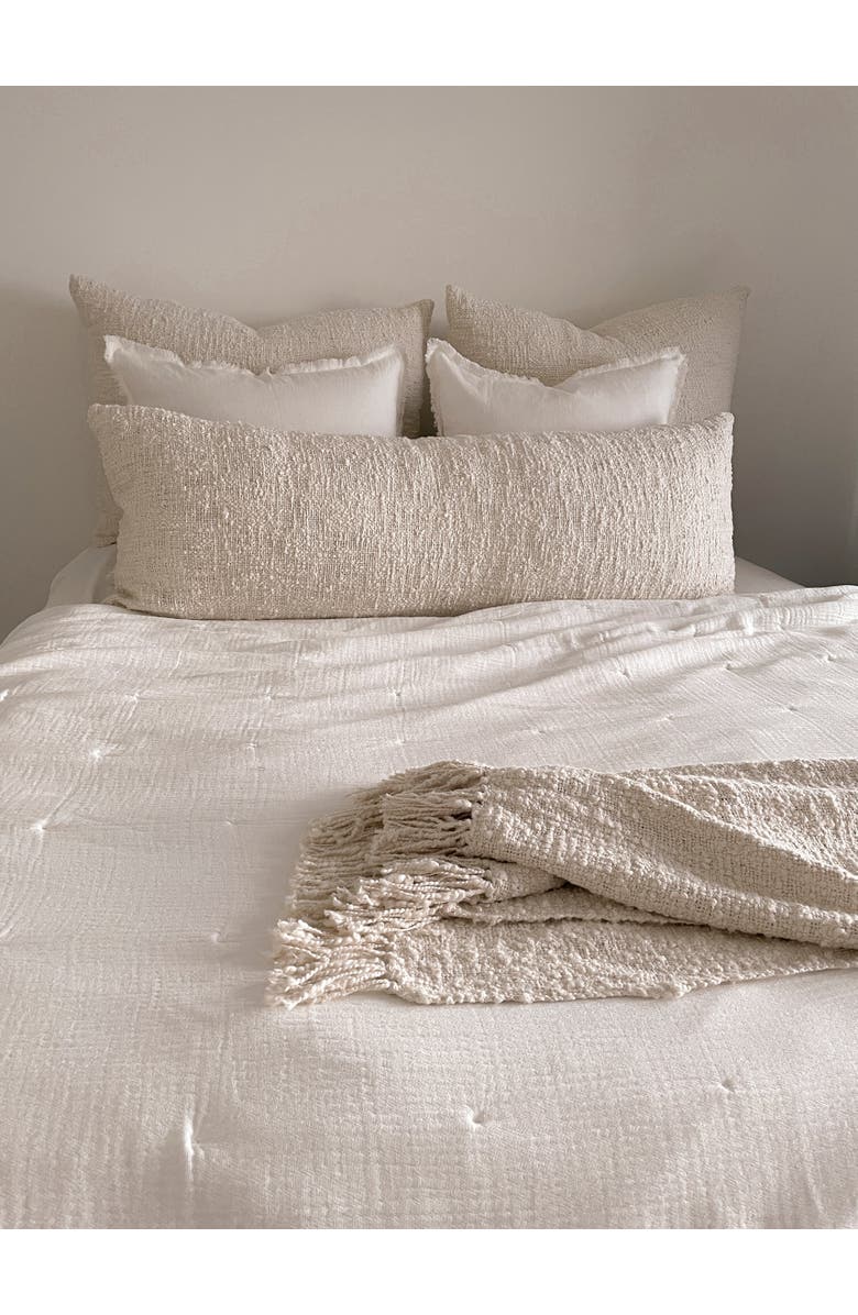 Anaya Cozy Cotton Boucle Body Pillow with Down Alternative Insert, Alternate, color,