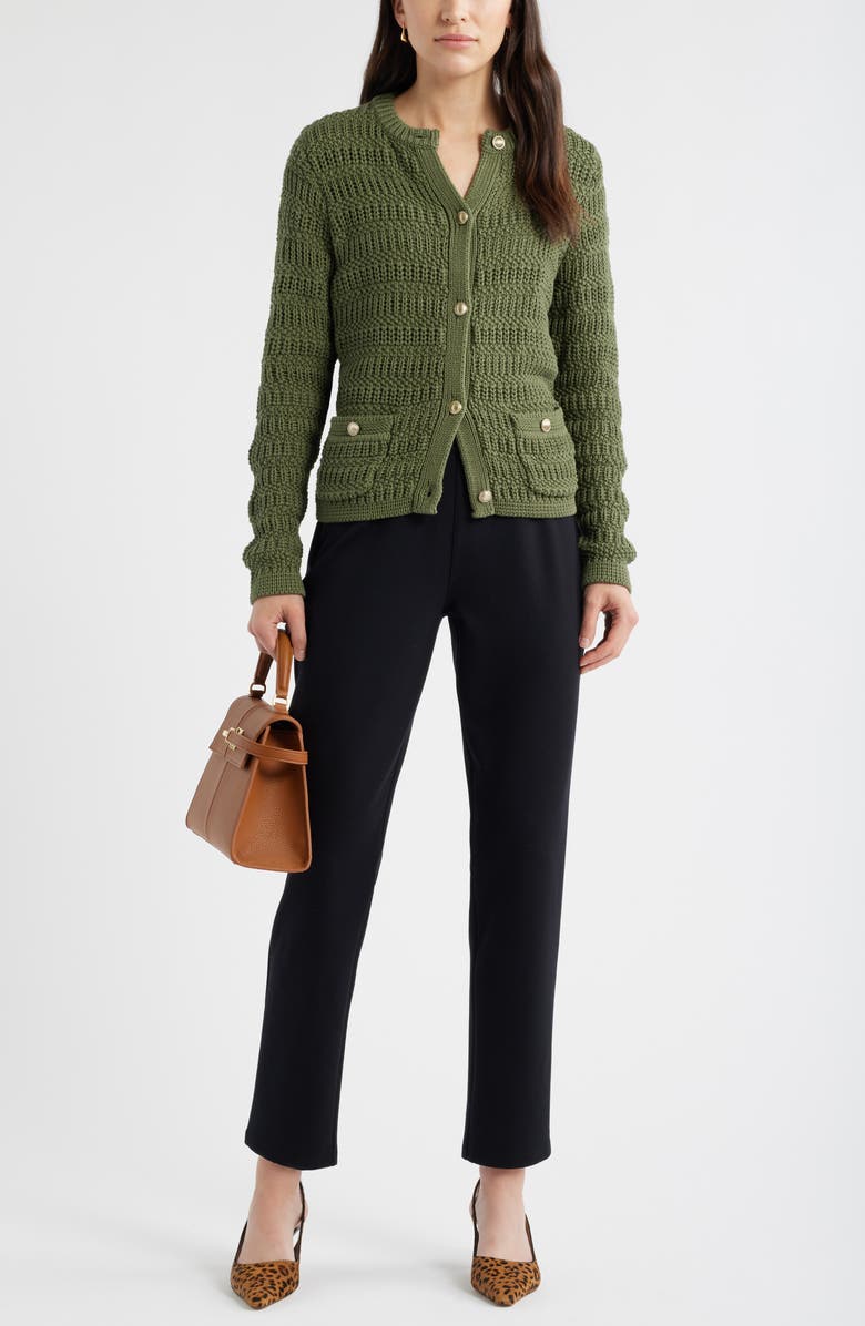 Caslon<sup>®</sup> Pull-On Stretch Ponte Skinny Ankle Pants, Alternate, color, Black