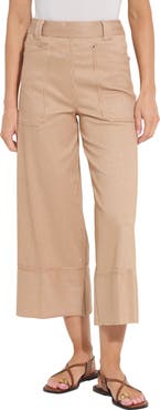 Lysse Analia Pinstriped Wide Leg Crop Jeans