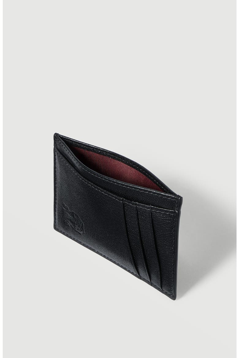 Brushed leather card holder, Alternate, color, Black
