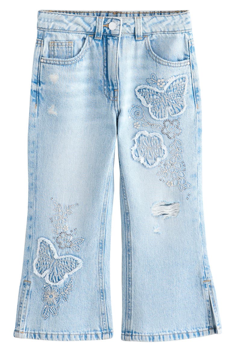 Diamante Flare Jeans, Main, color, BLUE
