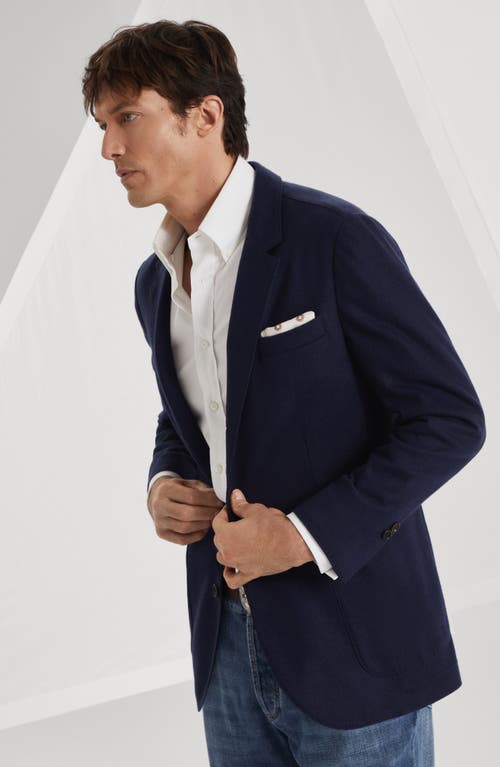 Brunello Cucinelli Cashmere Jersey Blazer In Cobalt