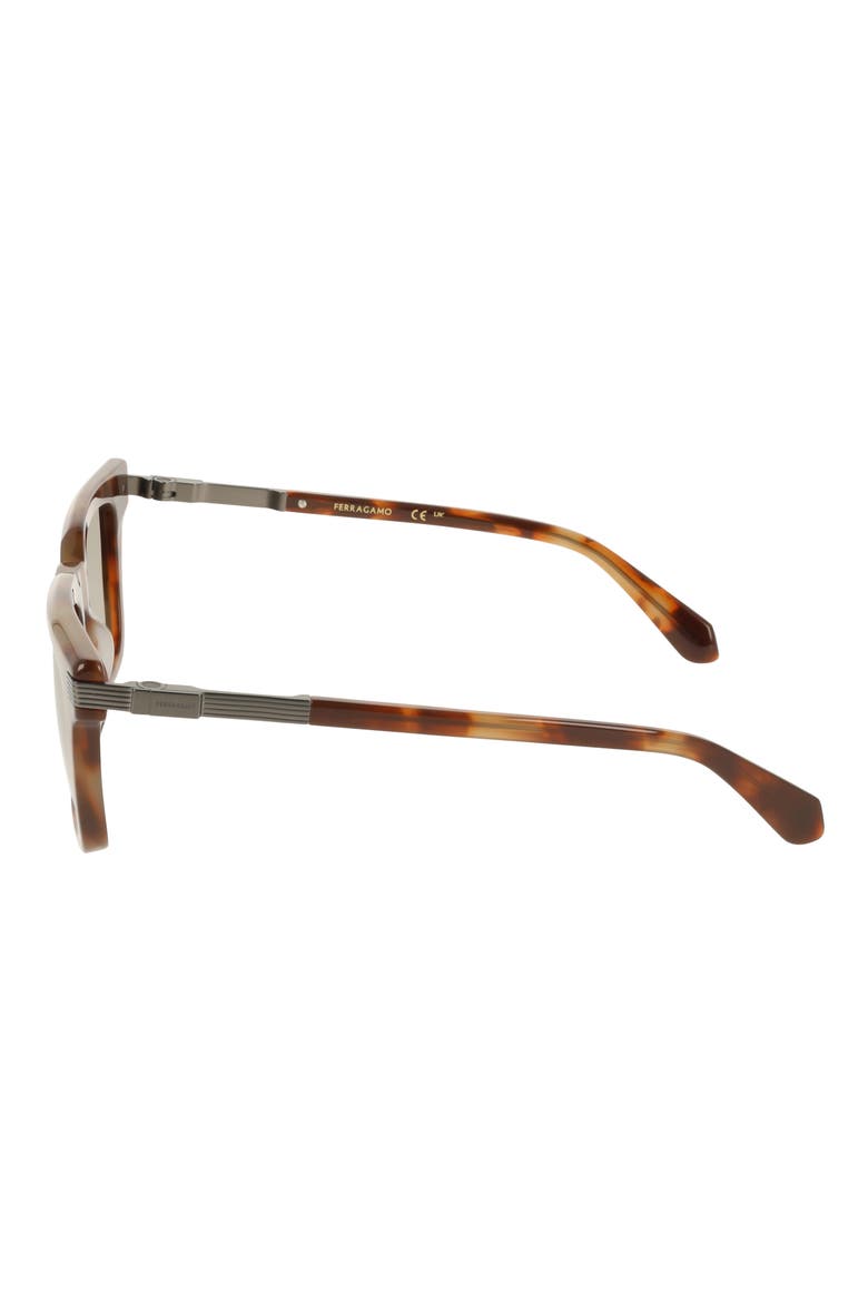 53mm Rectangle Sunglasses, Alternate, color, MILKY BROWN TORTOISE