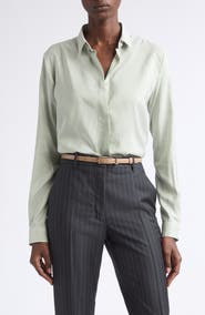TOM FORD Stripe Silk Button-Up Shirt