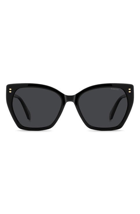 56mm Polarized Butterfly Sunglasses