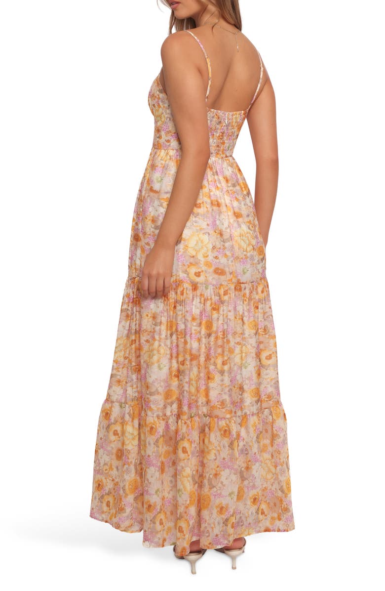 Petal & Pup Marco Floral Tiered Cotton Blend Maxi Dress, Alternate, color, Floral