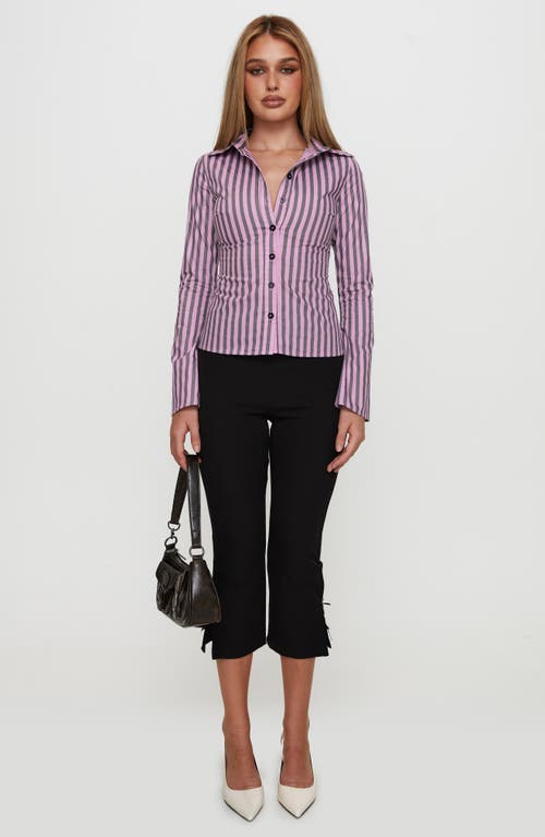 Princess Polly You Hear Me Stripe Cotton Button-up Shirt
