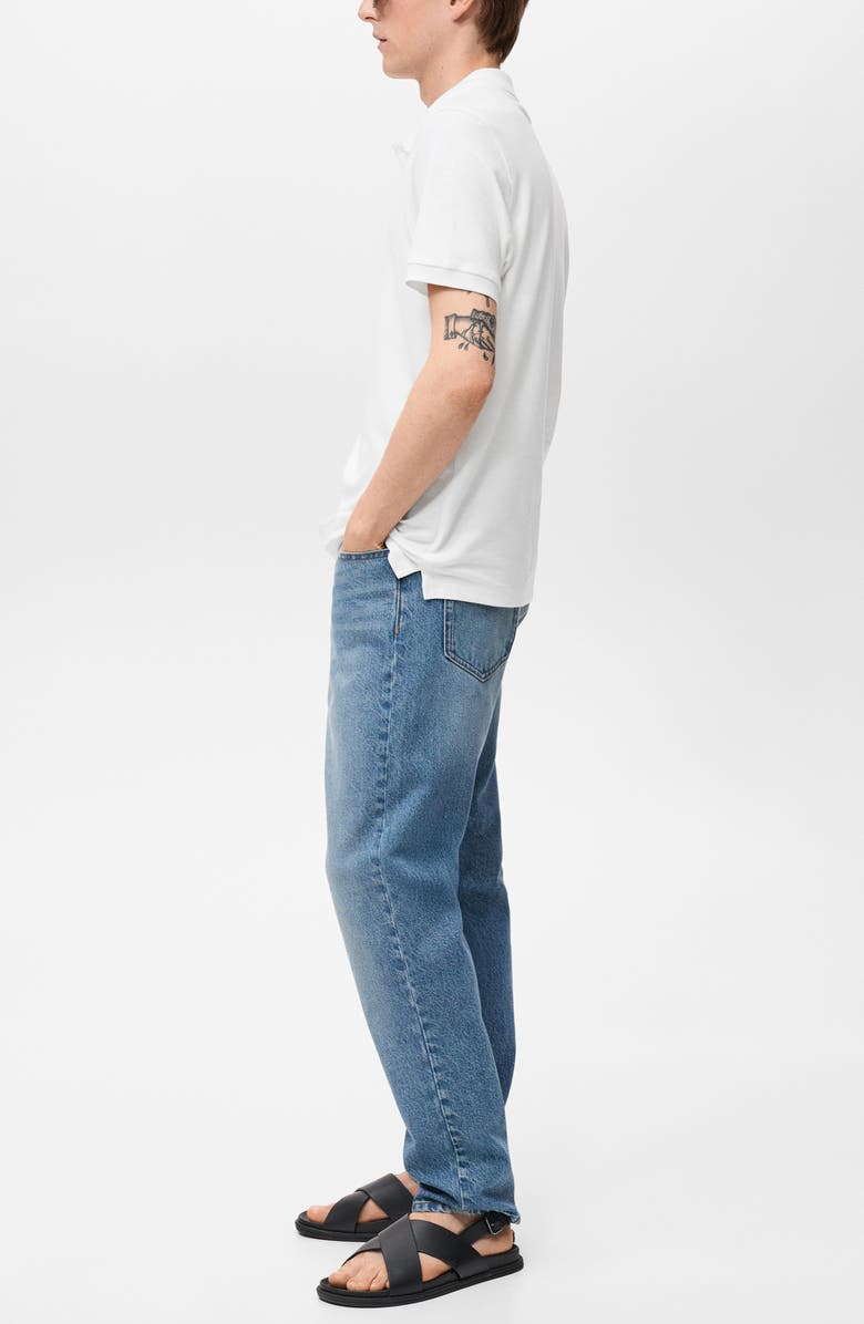 MANGO Regular Fit Cotton Piqué Polo, Alternate, color, White