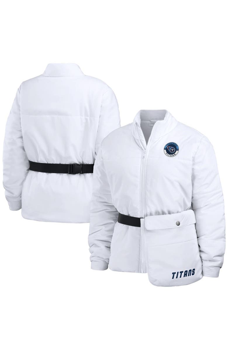 WEAR by Erin Andrews Women's WEAR by Erin Andrews  White Tennessee Titans Packaway Full-Zip Puffer Jacket, Alternate, color, White